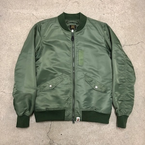 A BATHING APE/MA-1/Flight Jacket/M/フライトジャケット/ボンバージャケット/カーキ/001GDH201001X/BAPE/アベイシングエイプ