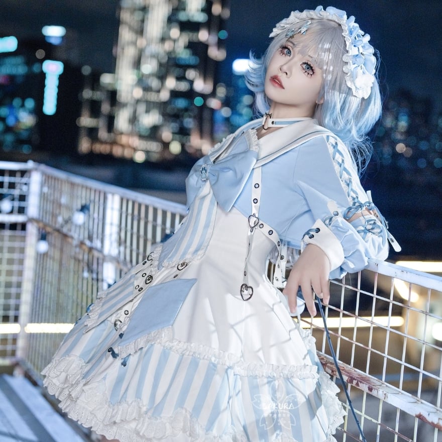 地雷系 ヘッドドレス 水色ロリィタ×ライブ向け｜WithU | ゴスロリ通販