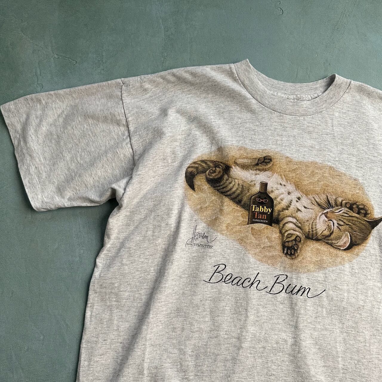 90s USA製 猫 ボブハリソン アニマルTシャツ 霜降りグレー | RUFFY