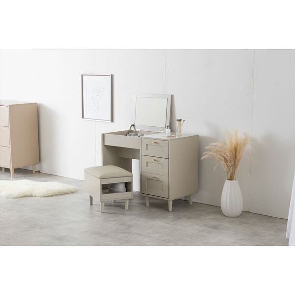 ドレッサーデスク コンセント付き 韓国 おしゃれ ドレッサー 【グレージュ】 ドレッサーデスク コンセント付き 韓国 おしゃれ ドレッサー