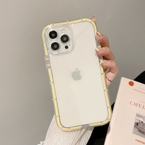 【イエロー系】フレーム ネオンカラー 蛍光 クリア スマホ ケース カバー iphone13  X XS XR 11 12  MAX アイフォンケース