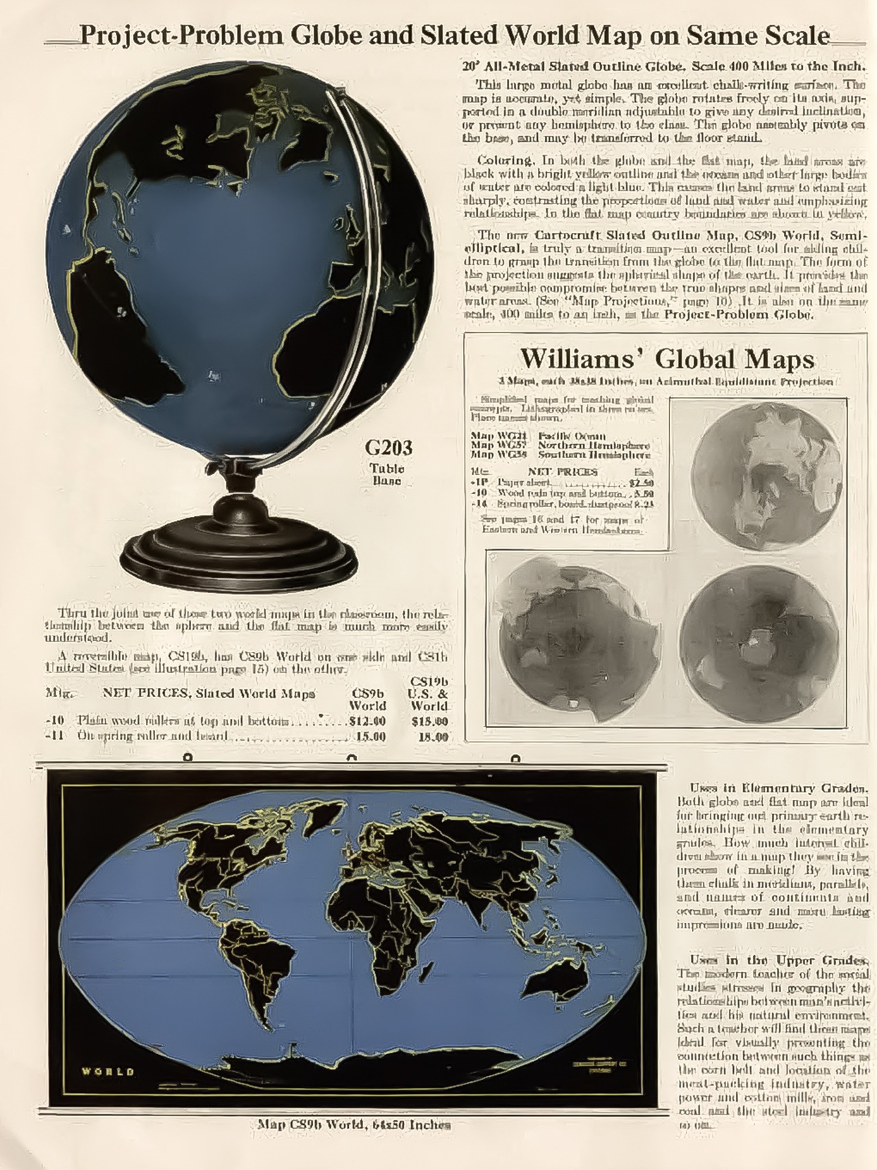 1940's Military Chalk Board Globe