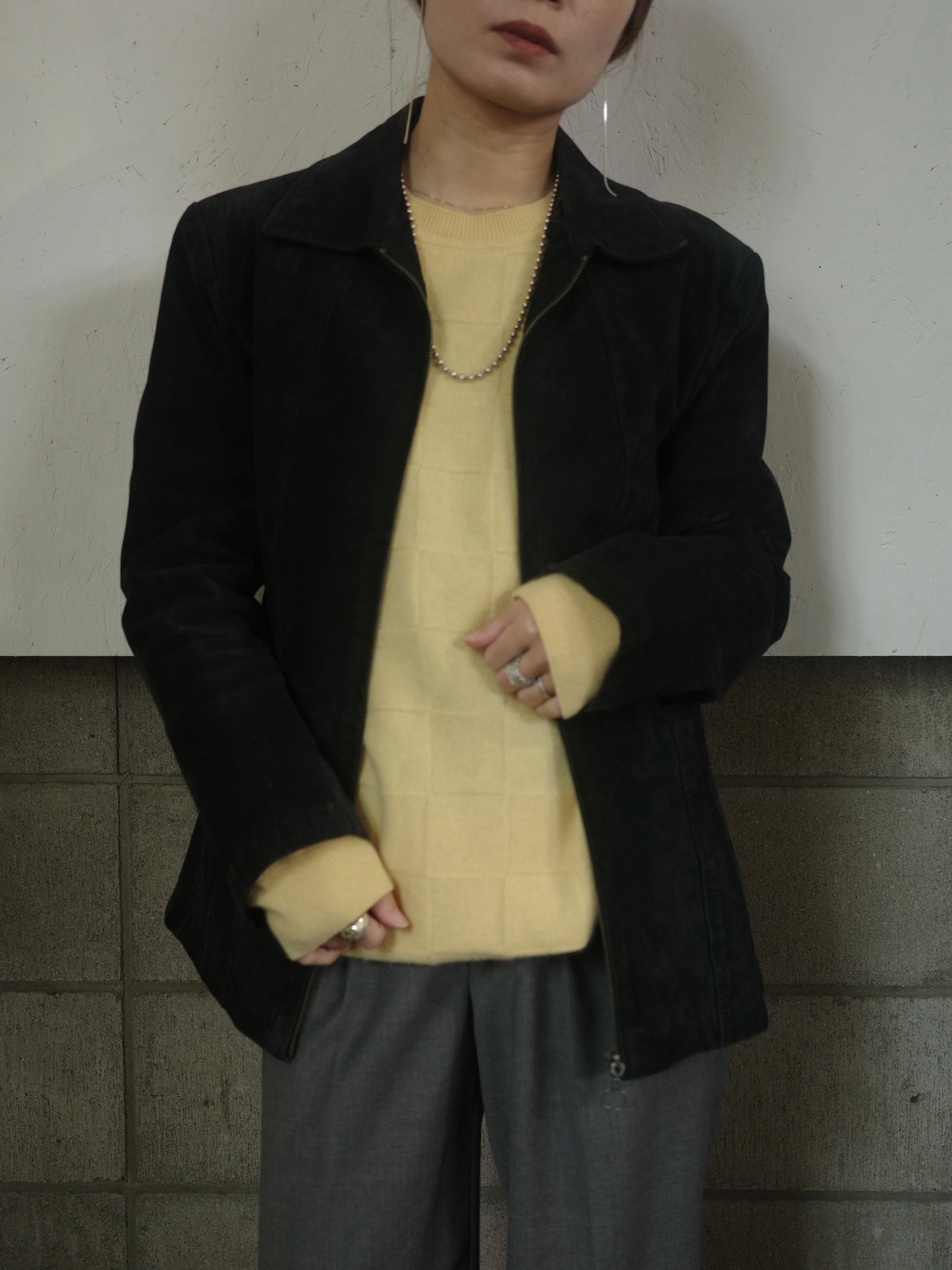 〈vintage〉suede zip jacket