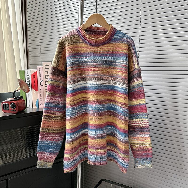 【tops】ボーダー柄ニットセーター M18624