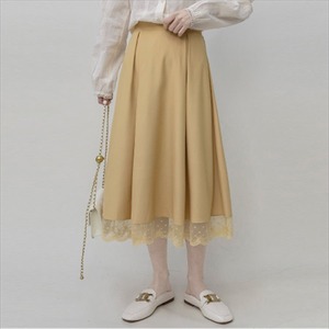 【送料無料】 ロングスカート ミモレ丈 レース 無地 シンプルデザイン ハイウェスト カジュアル系 大人可愛い きれいめ 春 体系カバー Aライン フレア 30代 40代 レディースファッション 可愛い お出かけ 女子会 デイリーユース お茶会 お呼ばれ