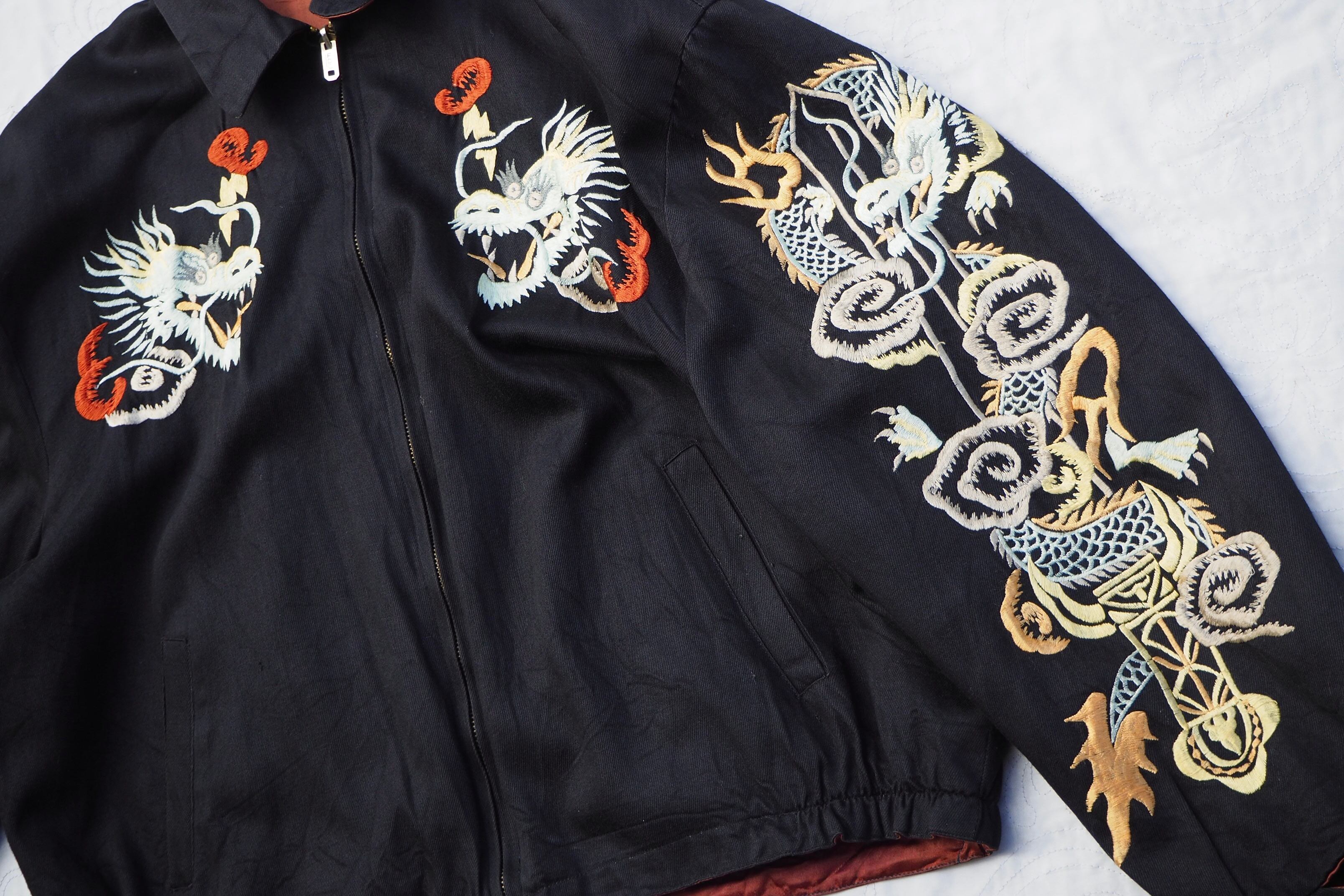 PINK DRAGON Rock a Beat クリームソーダ 刺繍 スカジャン PINK DRAGON Rock a Beat クリームソーダ 刺繍 スカジャン