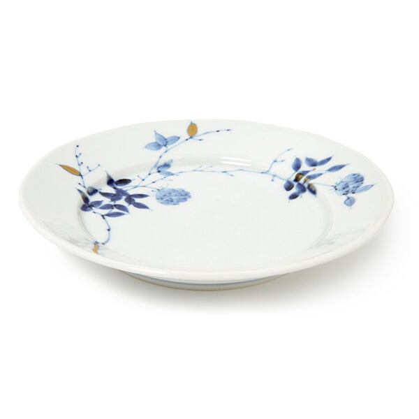 金彩ばら絵段付6.5寸丸皿