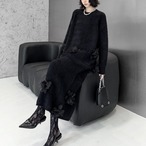 3D floral sweater and skirt set(ME025)