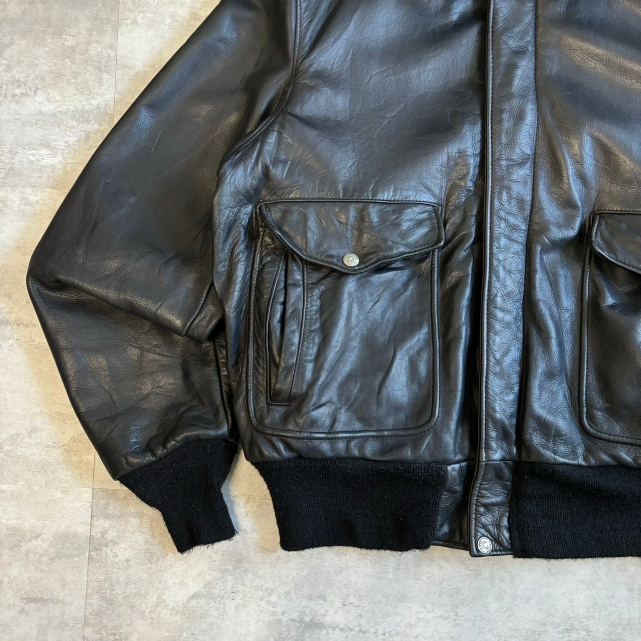 80's USA製 schott A-2 レザーフライトジャケット　本革　36 80s Schottショット A-2タイプ フライト レザージャケット 46