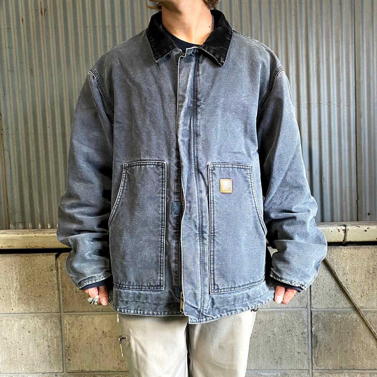 希少S Carhartt カーハート デトロイトジャケット PTL ペトロール-