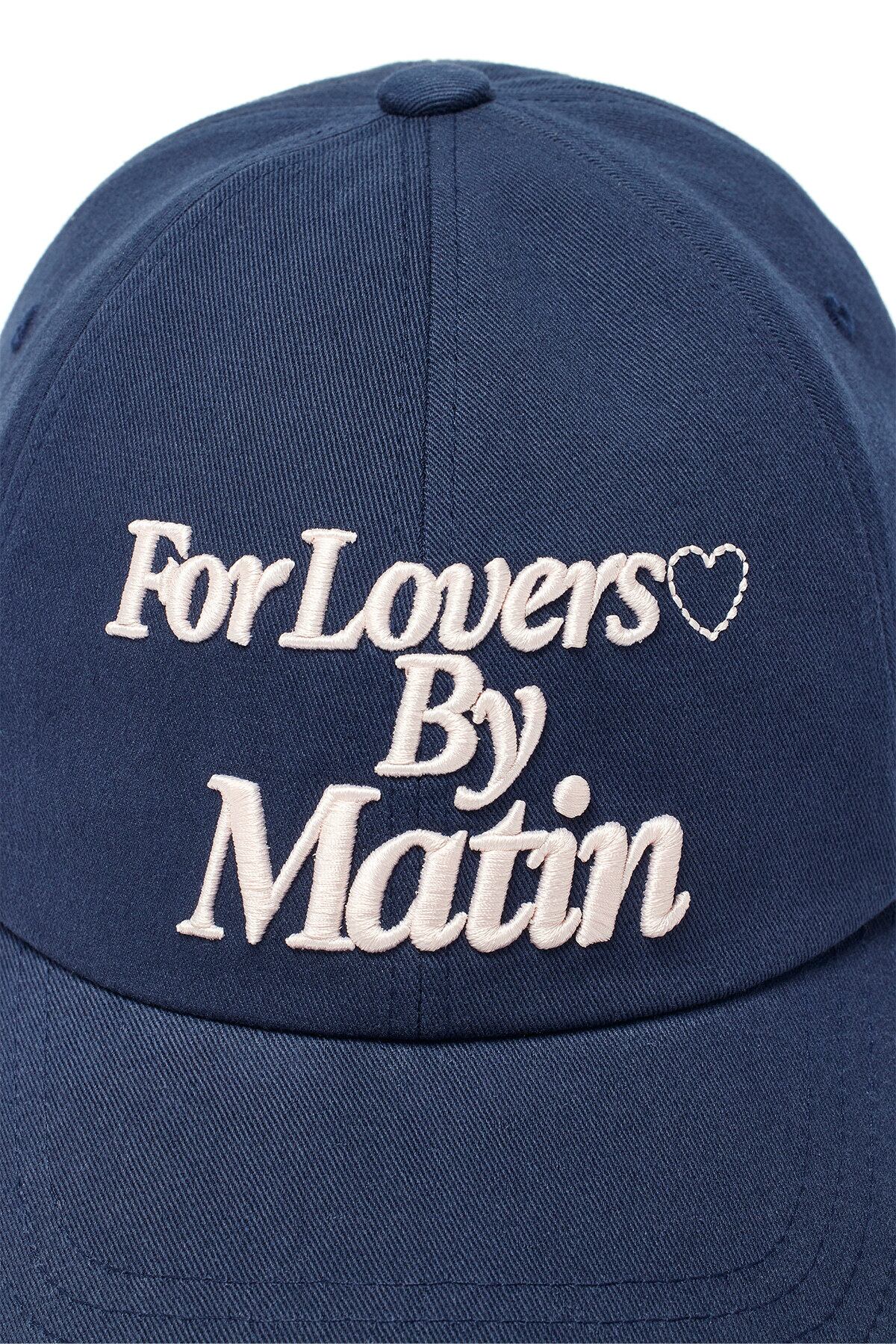 Matin Kim] FOR LOVERS LOGO POINT BALL CAP IN NAVY 正規品 韓国
