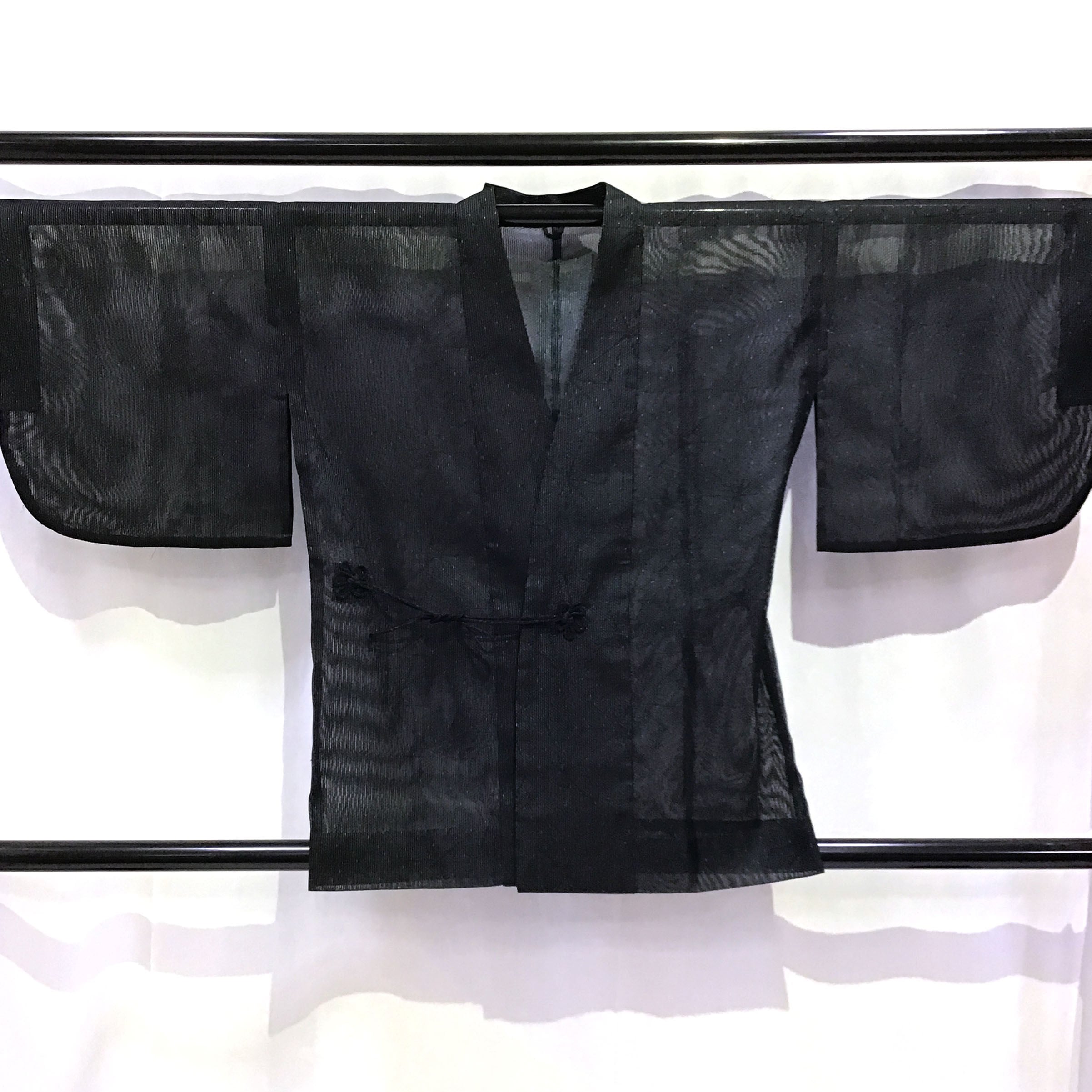 道行コート・道中着・羽織・麻の葉・黒・No.200701-0886・梱包サイズ60