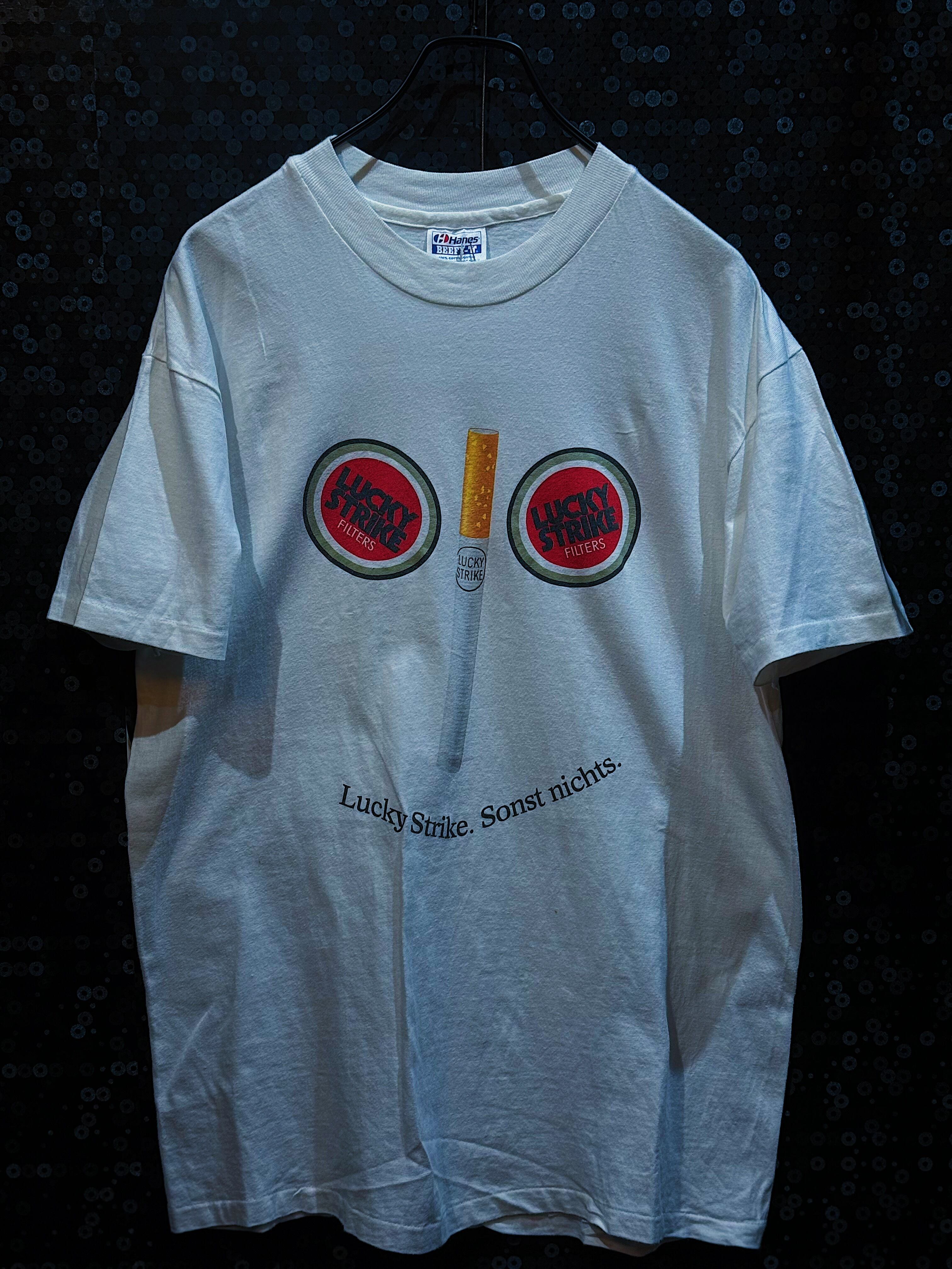 【ÆIEM】"Hanes BEEFY"vintage Lucky Strike print T-shirt