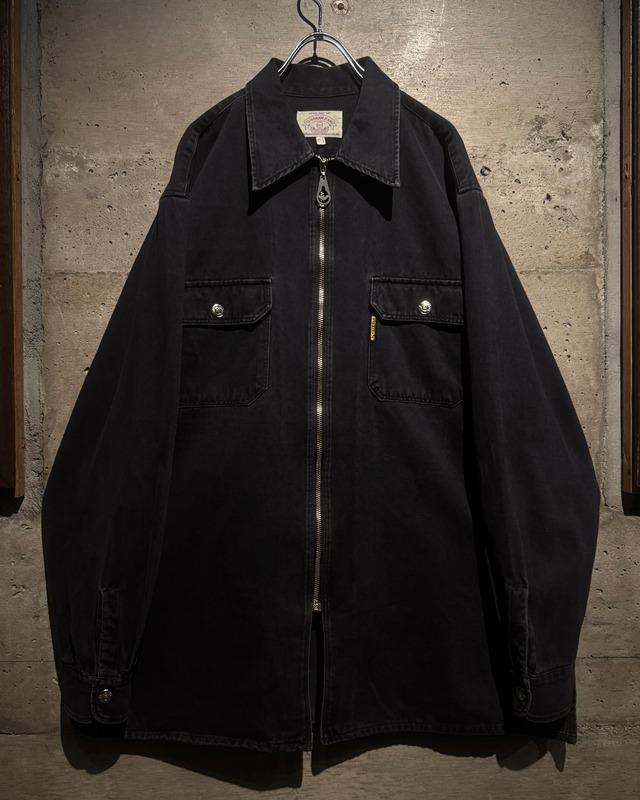 【Caka】90's “ARMANI JEANS” Vintage Loose Zip Up Cotton Jacket