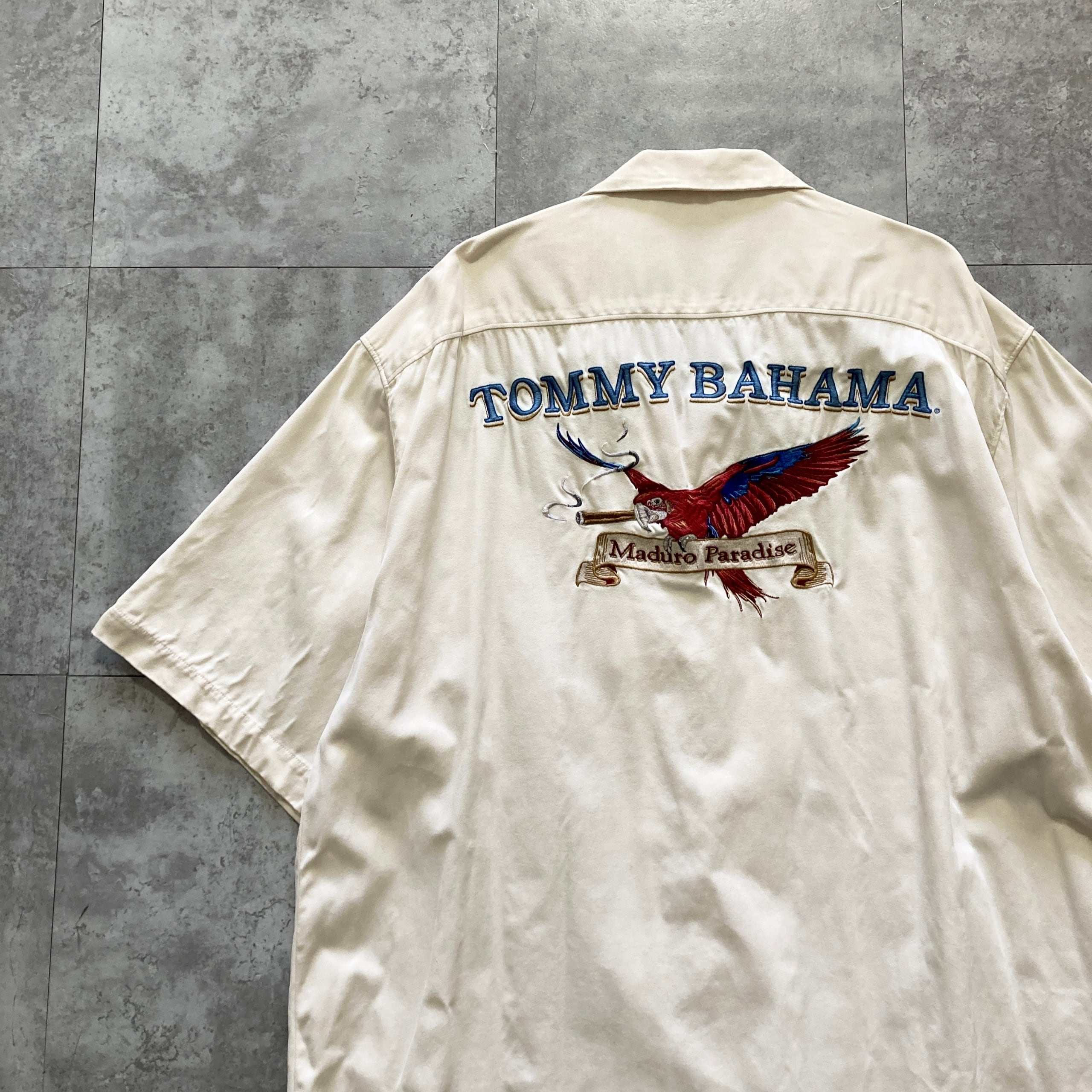 Size.XL】Tommy Bahama トミーバハマ シルク100% バック刺繍 開襟