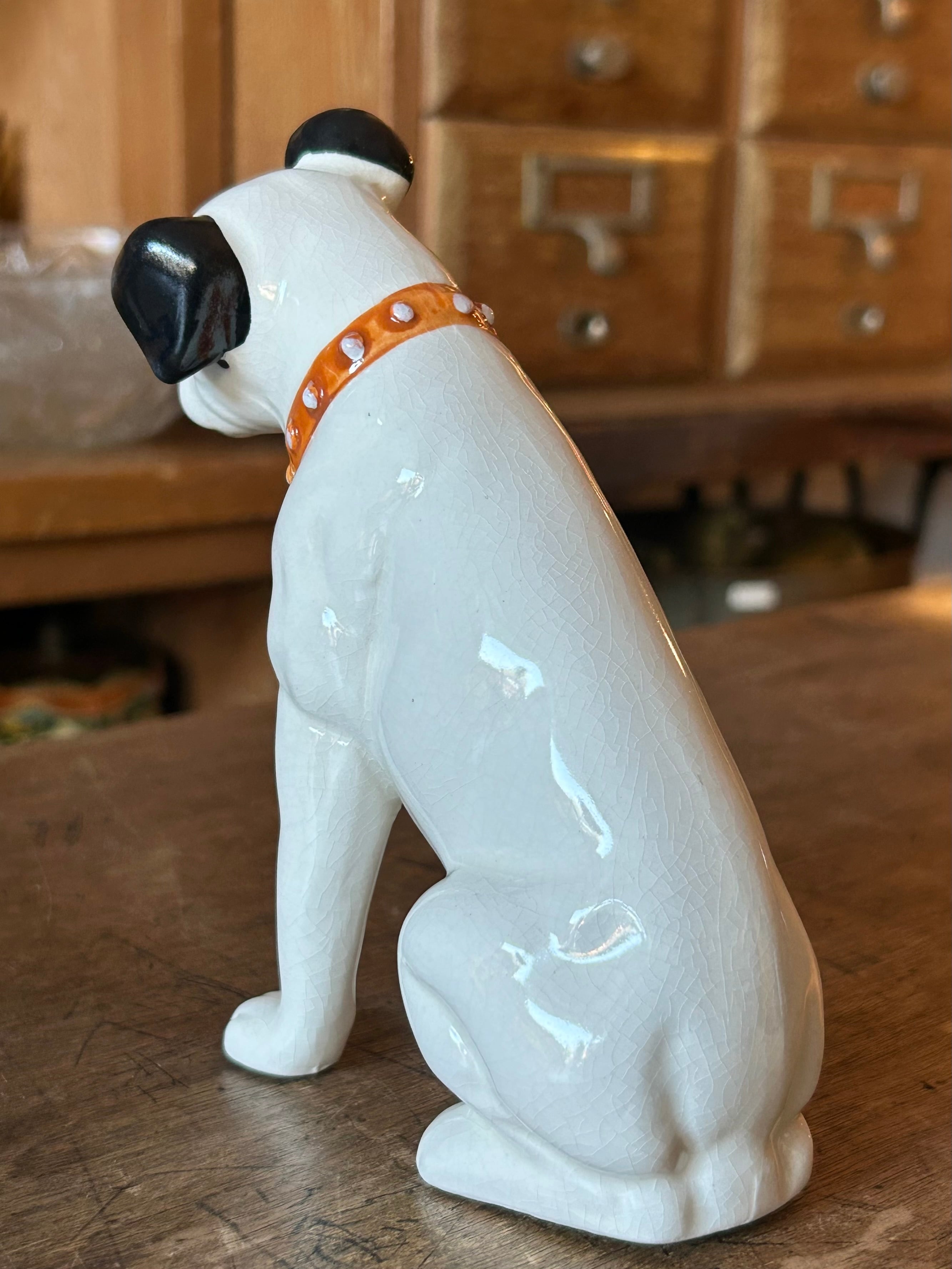 昭和レトロ Victor ビクター犬 ニッパーくん 陶器製 置物 | choice