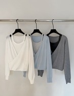 【新作5％OFF・3日間】Deep-V Cross Knit_3colors