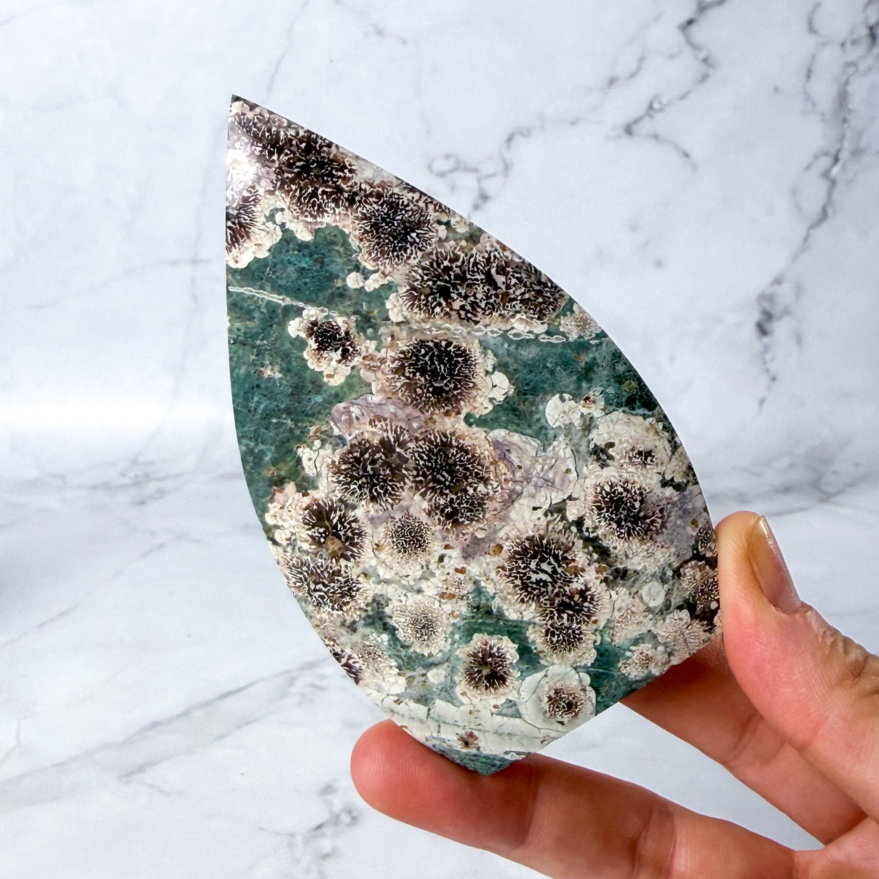 グリーンフラワージャスパー フレイム 専用台座付き * Jasper * 天然石