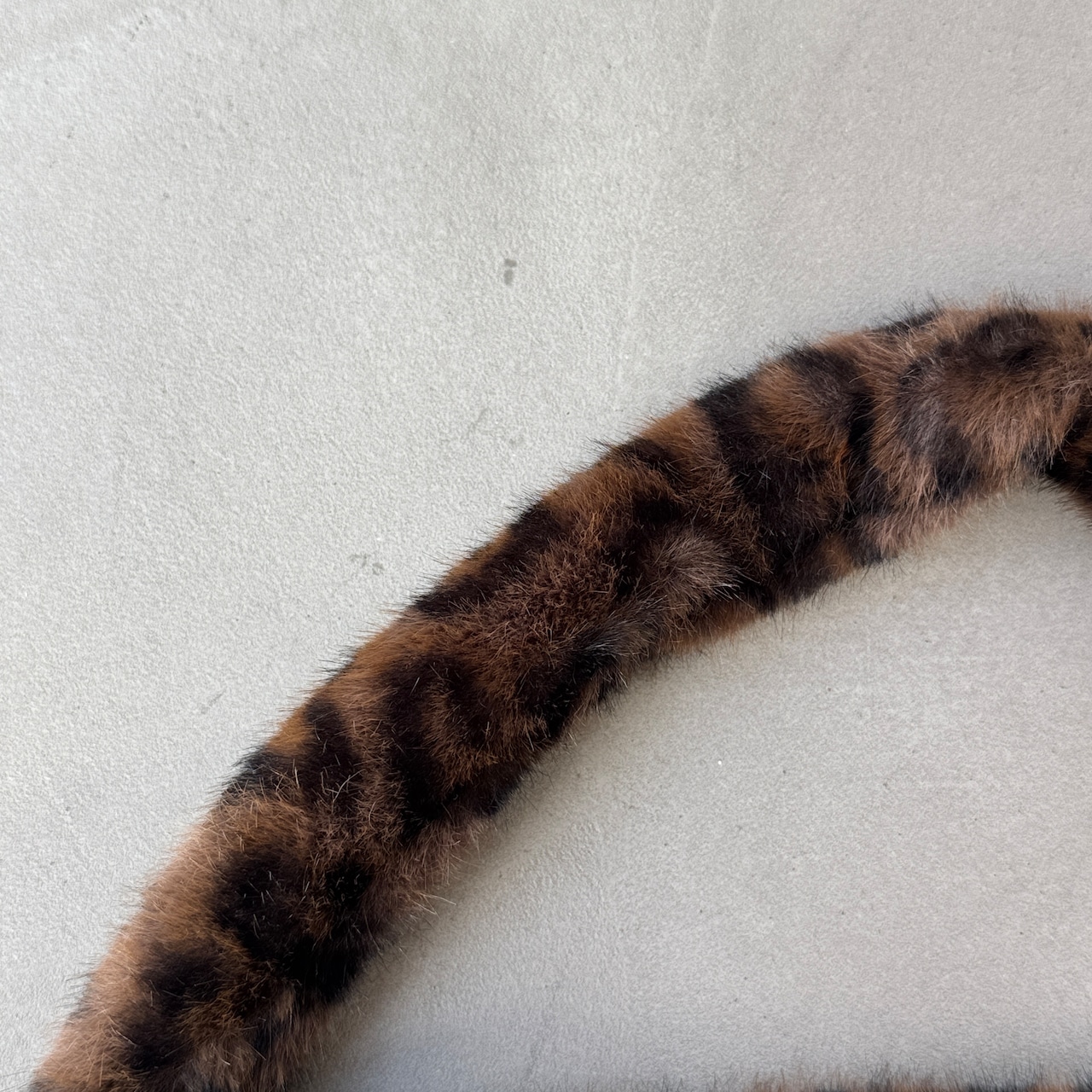 Leopard eco fur tote bag/brown
