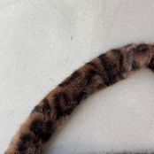 Leopard eco fur tote bag/brown