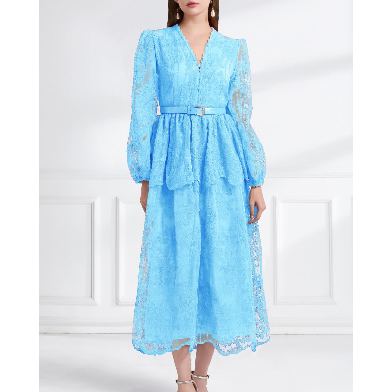 エクラレースフレアワンピース L1978