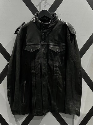 【X VINTAGE】"BANANA "REPUBLIC" Pocket Gimmck Loose Leathr Jacket