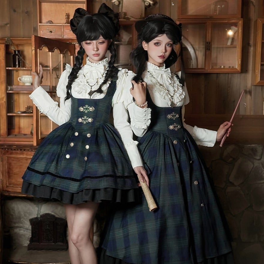 ロリータファッション 森ガール風 レトロ5点セット ショートスカート