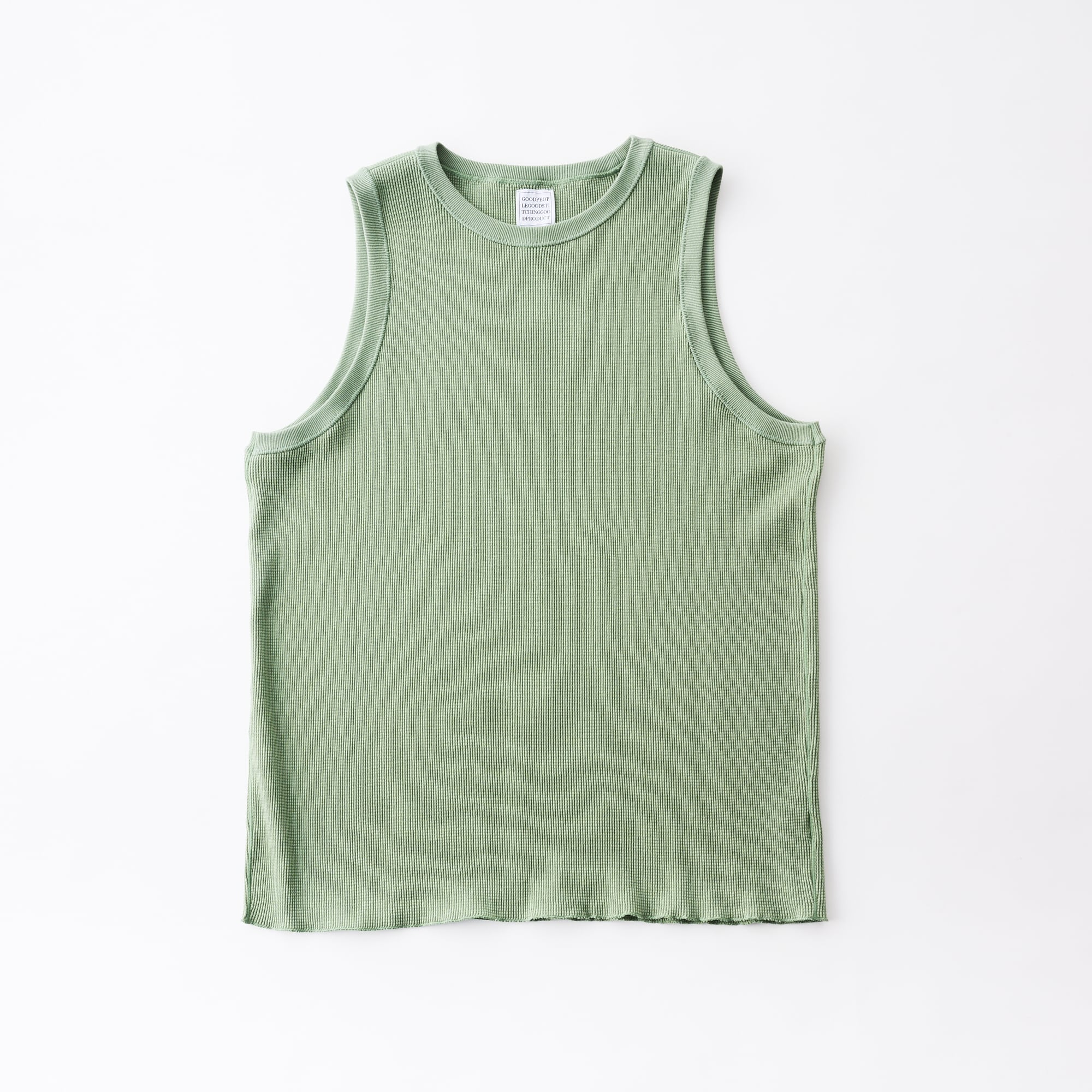 Organic Cotton Waffle Cross Stitch Tank Top | GGG ONLINE STORE
