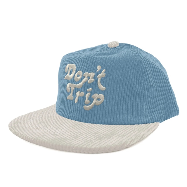 Free & Easy | Two Tone Fat Corduroy Snapback Hat | Sky/Bone