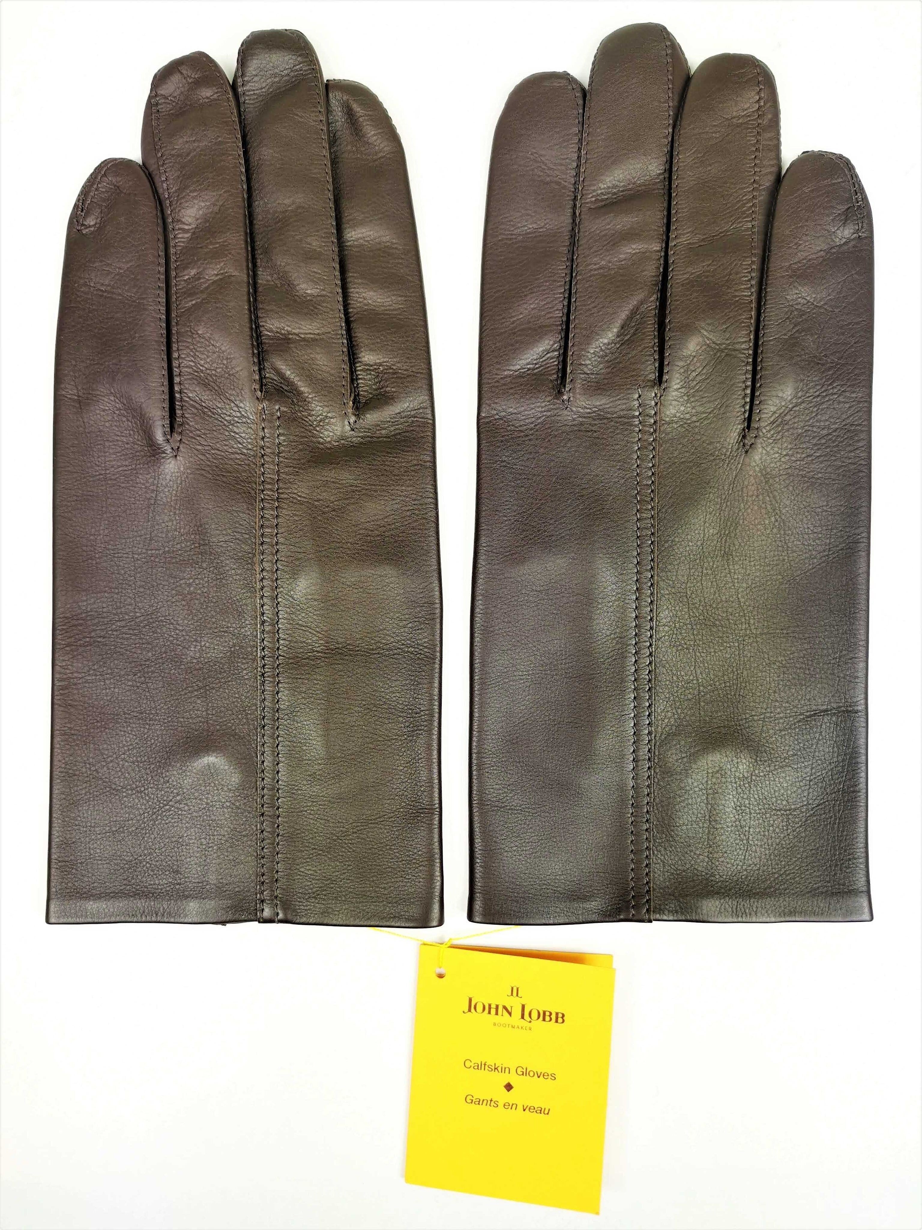 JOHN LOBB ブラウンカーフスキンレザー手袋 サイズ8 1/2 6b097303b7638afbbfd95181c1b766