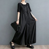 ジップフロント ロング サロペット  30281