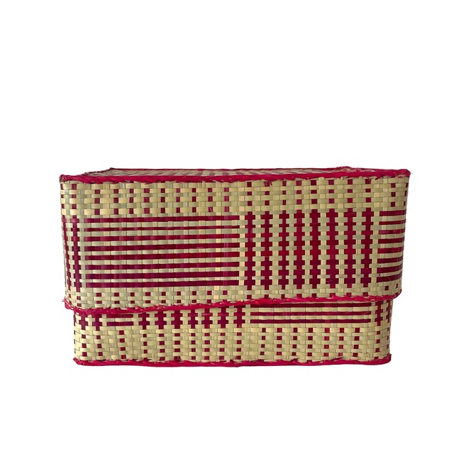 Rectangular colourful basket M w26cm×16cm×h15cm四角カラフル蓋付き収納かご