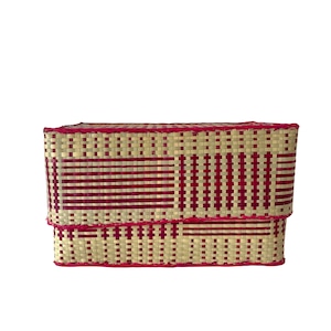 Rectangular colourful basket M w26cm×16cm×h15cm四角カラフル蓋付き収納かご