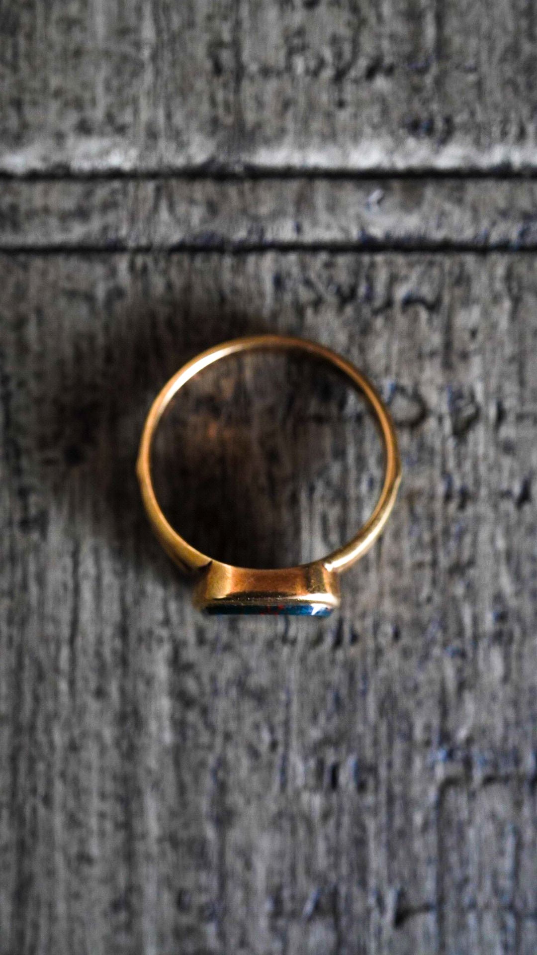 1952】U.K. VINTAGE 9ct イエロー ゴールド スクエア シグネット 