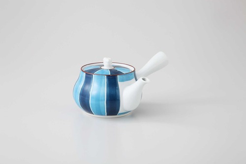 【食器】二色刷毛濃　U急須(青)（波佐見焼）