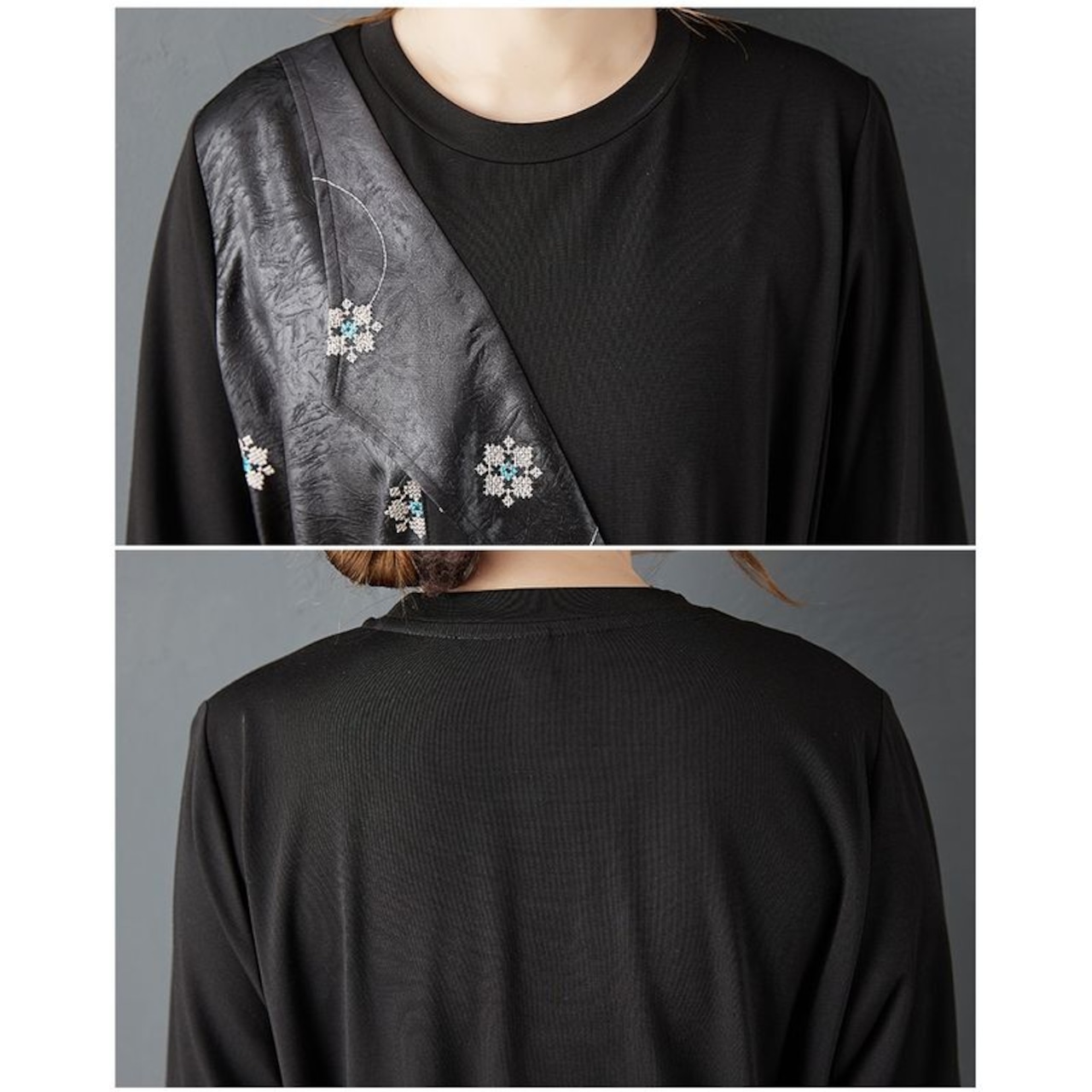 アシンメトリー 小花モチーフ ワンピース00270