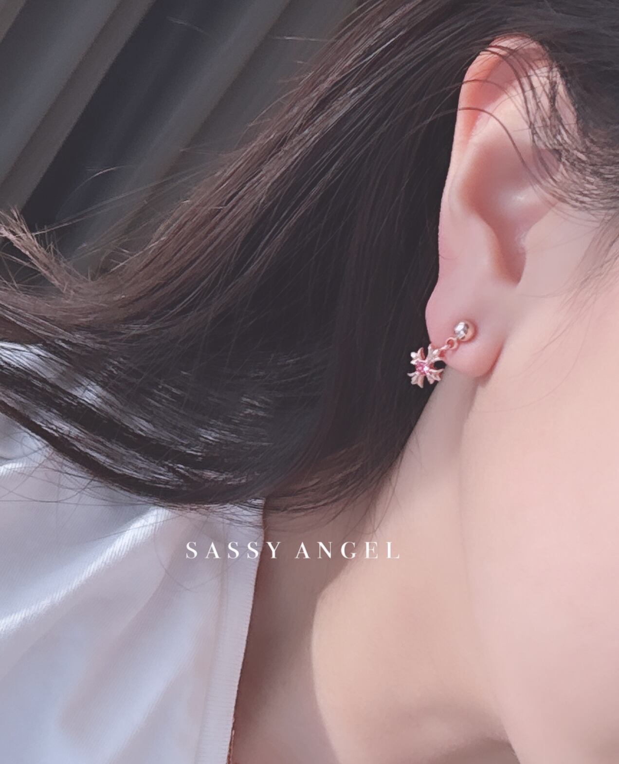 限定セール！pink zirconia cross pierce | SASSY ANGEL