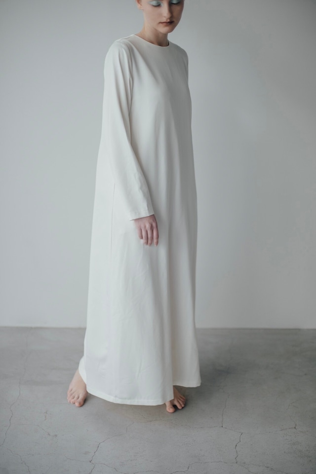 satin minimal dress (ivory)