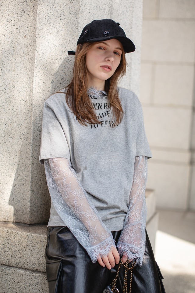 （select）ロゴTシャツ（ホワイト・グレー）