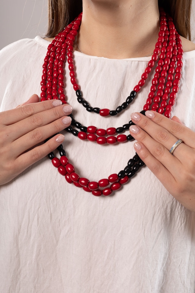 【国家遺産】ナミスト Намисто（手製・木製ネックレス）