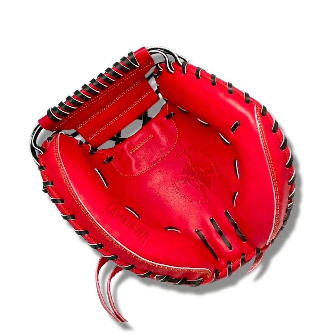 【硬式】玉澤 キャッチャーミット DELUXE TKC-NU2DX型(本体:Rオレンジ 紐:ブラック)タマザワ_02