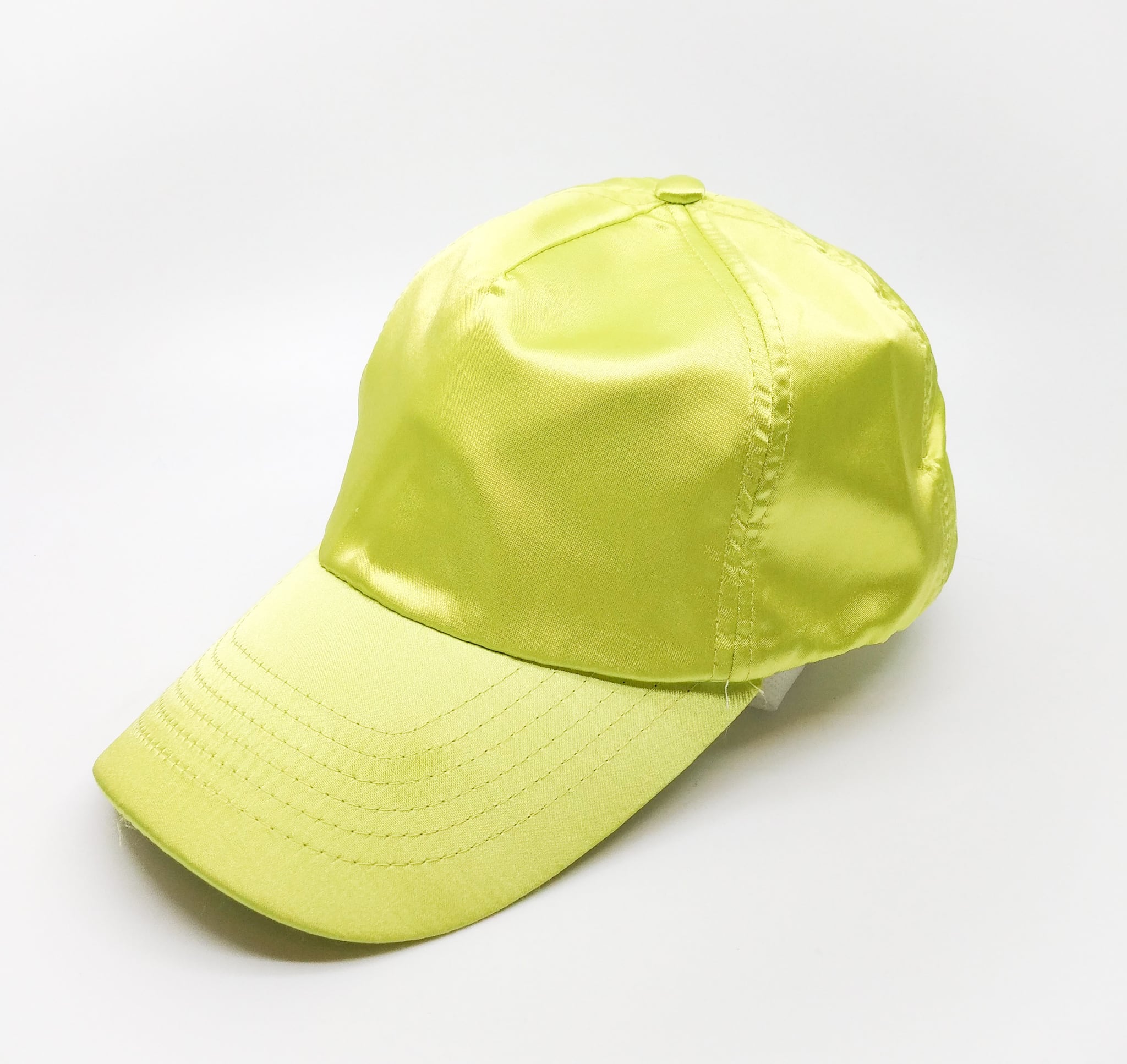 サテンキャップ ネオングリーン 帽子 ネオンカラー ベースボールキャップ フリーサイズ ダンス クラブ フェス イベント