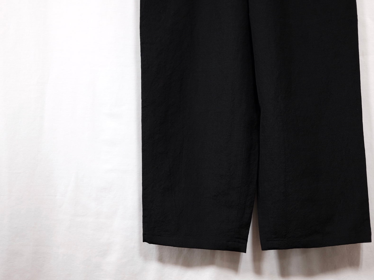REVERBERATE”BELTED TROUSERS TYPE3 WOOL/LINEN BLACK” | Lapel online