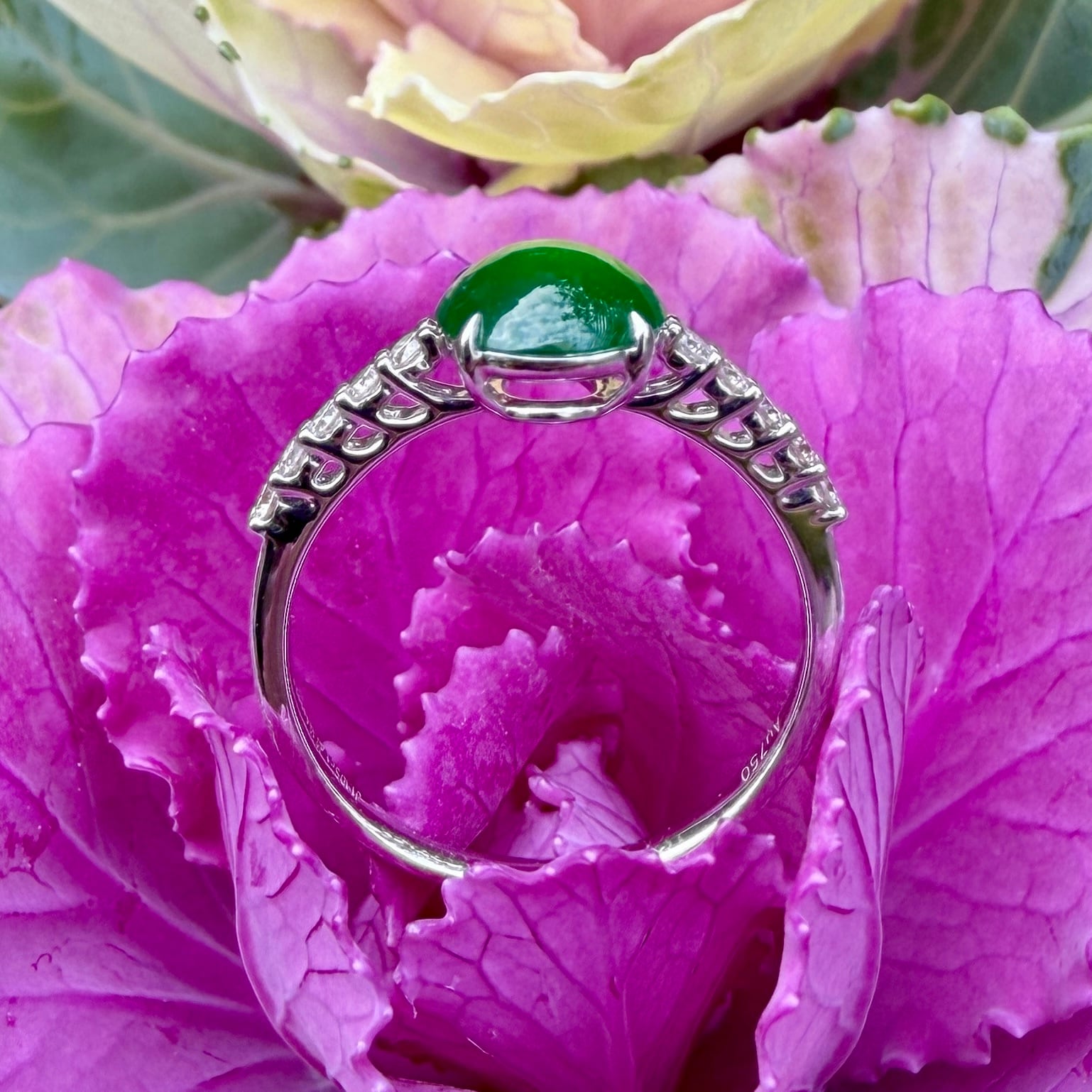 Jade & Diamond WG Ring RC0003 | Victorian Box