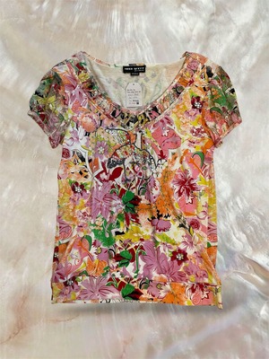 00s VTG Y2K “MISS SIXTY” Pop Flower Sequin Tops