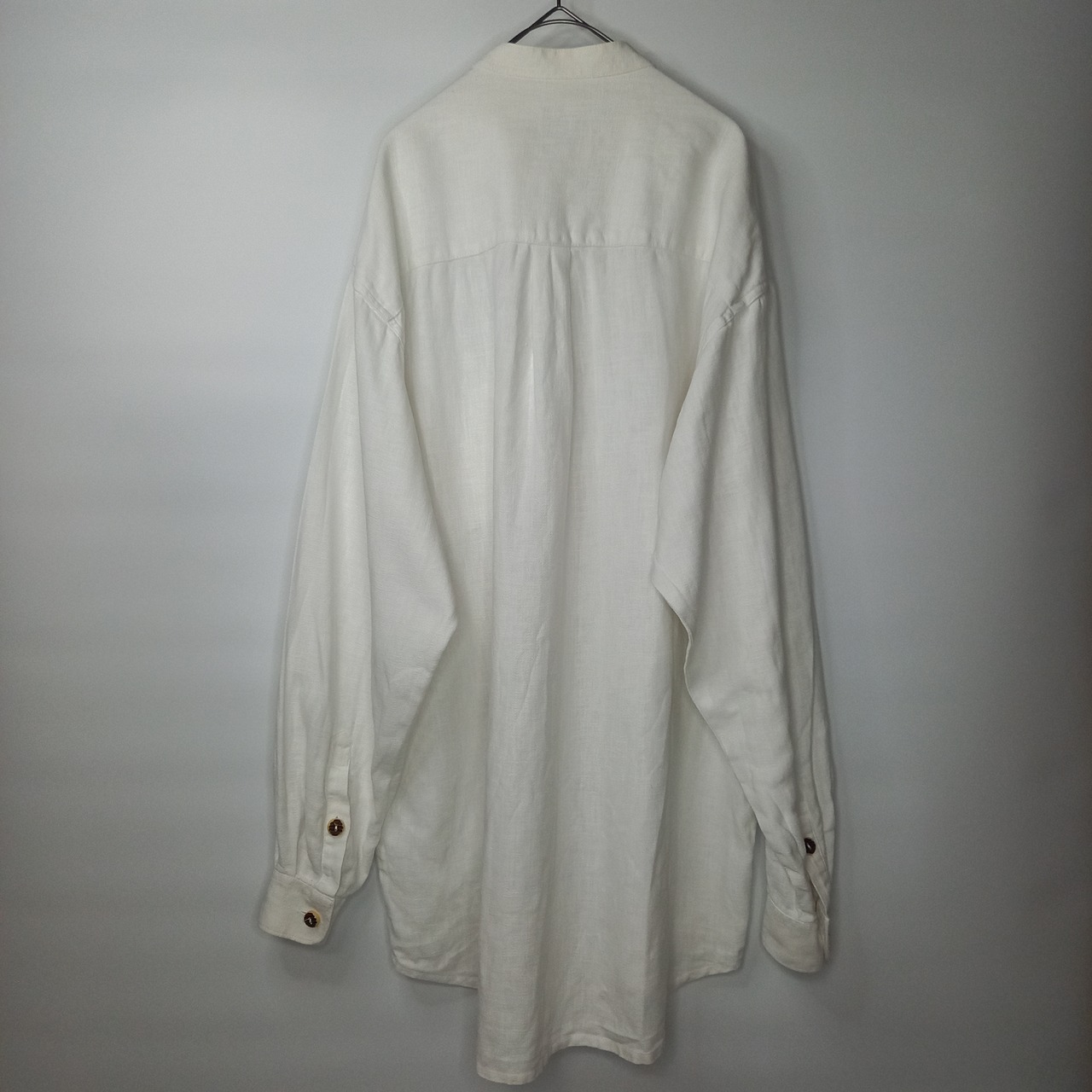 solo　バンドカラー　リネン　チロリアンシャツ　ノーカラー　39サイズ