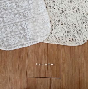 【La.camel】レースサマーバッグ ベージュ