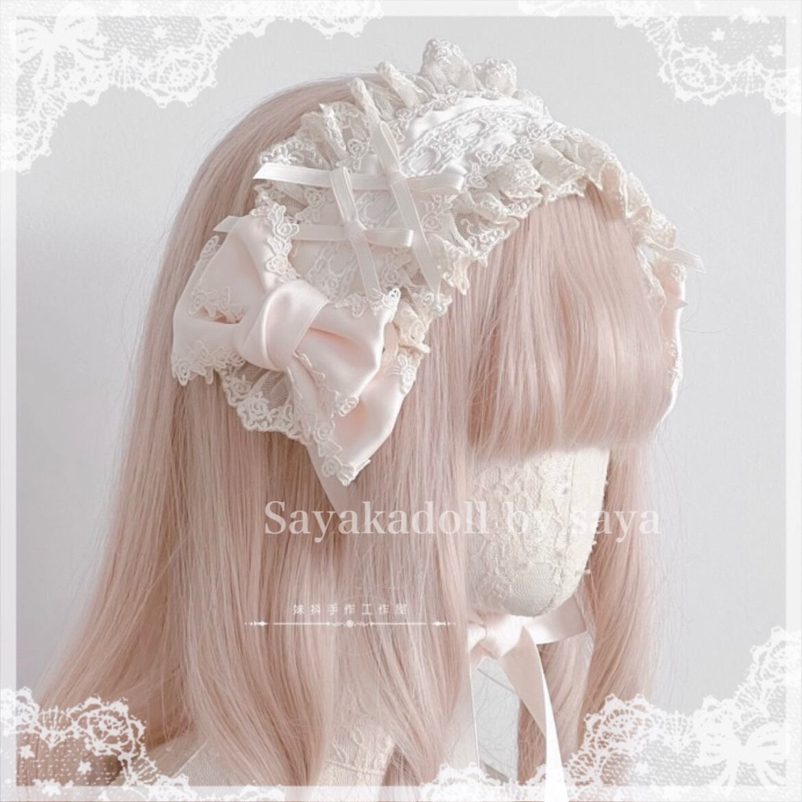 ♡ Princess antique rose ハーフボンネット cream ♡ Romantic Rose