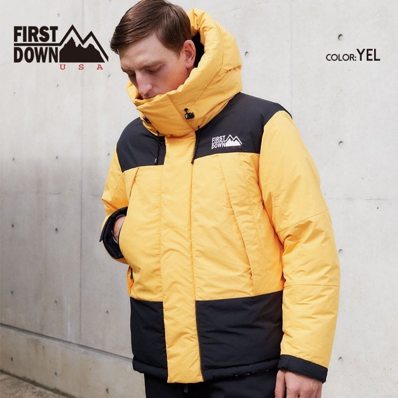 FIRST DOWN ファーストダウン DOWN JACKET HOODIE 2トーンダウンパーカー ジャケット ダウンパーカー ダウンジャケット アウター メンズ 防寒 FIRST DOWN ファーストダウン DOWN JACKET HOODIE 2トーンダウン