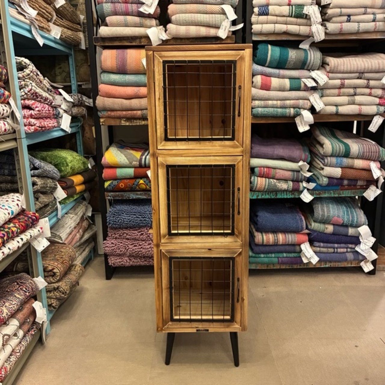 Wood Cabinet 3FLOOR　ウッドキャビネット 3フロア　3段　ミリタリー　収納家具　棚　リビング　寝室　ガレージ　インダストリアル　簡易組み立て式